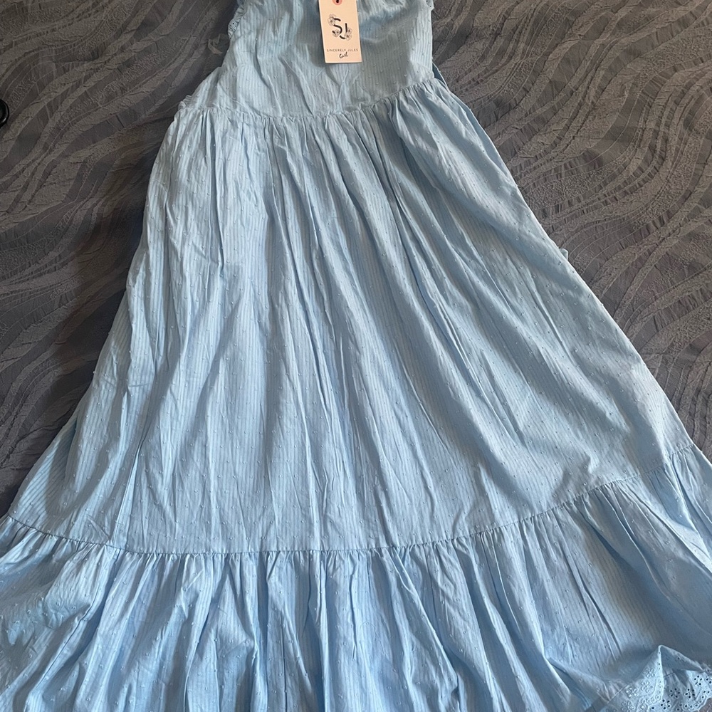 Sincerely Jules Sky Blue Textured Dress